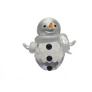 Swarovski Crystal Snowman Figurine with Frosted Scarf and Hat